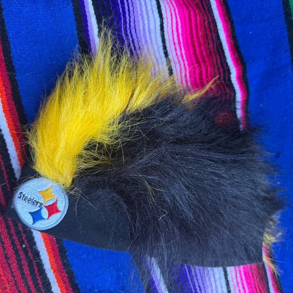 NFL Pittsburgh Steelers Fuzzy Head Wig, 10.5-Inch x 6-Inch
